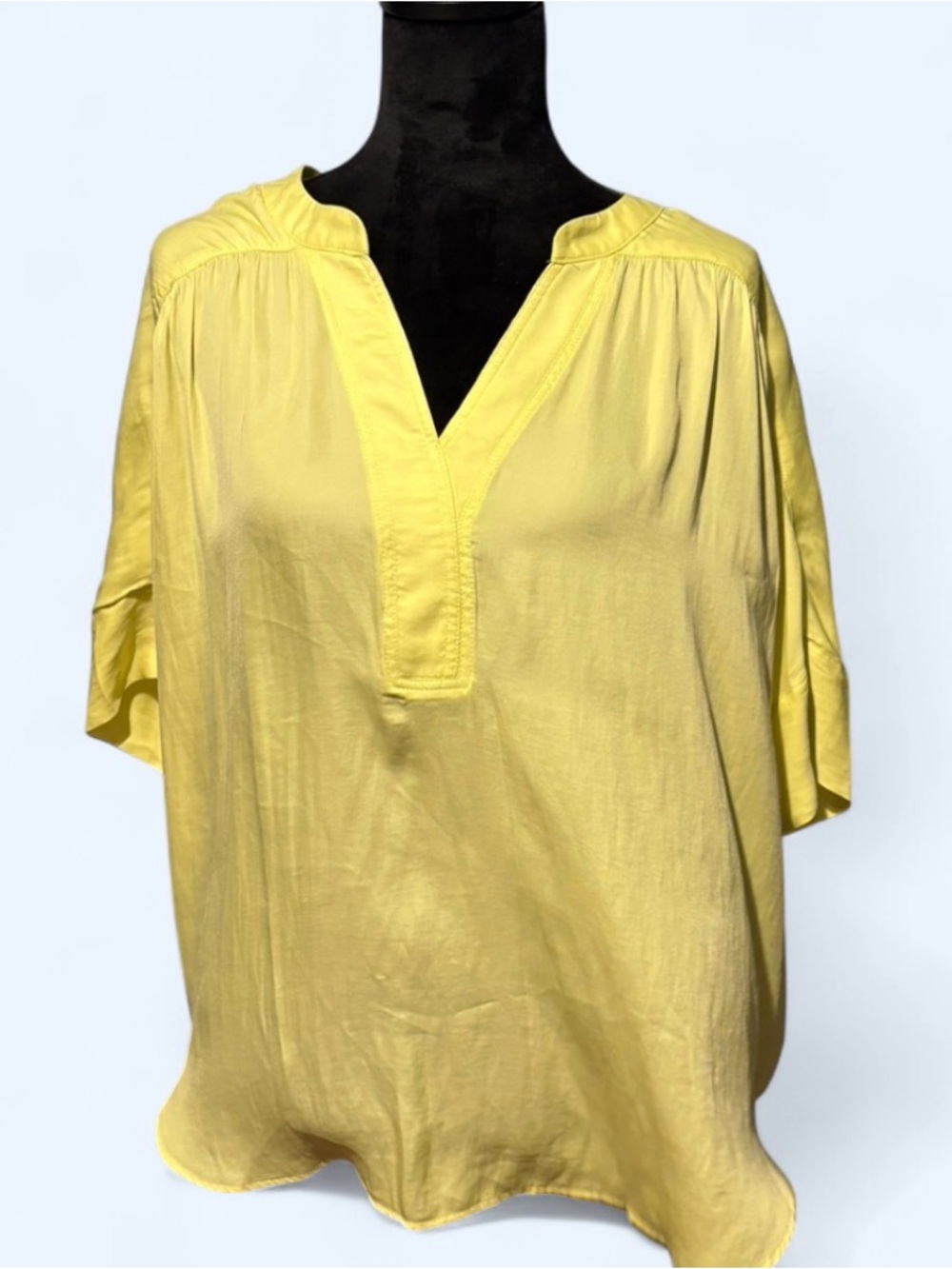 Kori Bright Yellow V-Neck Tunic Top